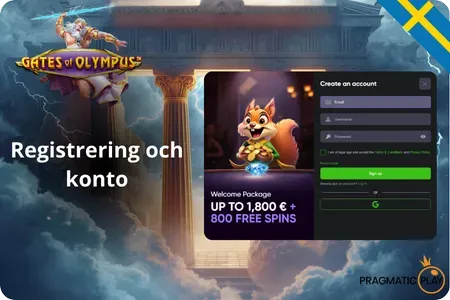 Registrering och konto Gates of Olympus